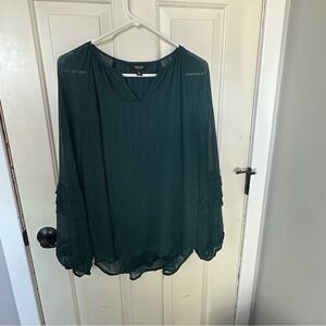 Simply Vera Vera Wang Teal/Green Blouse